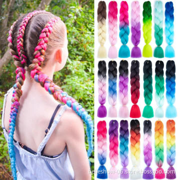 Hot sell 24inch 41inch 82inch Ombre Braiding Hair Extensions Synthetic crochet hair jumbo braid hair